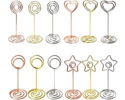12 Stuks Hartvormige Kaart Houder, Foto Clip voor Notities, Foto's en Trouwen, Ideaal voor Tafel Decoratie en Evenementen