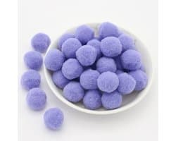 Kleurrijke mini pompons van 20mm - 50 stuks voor knutselen, decoratie en creatieve handwerken in lavendelpaars