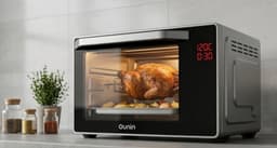 Multifunctionele Stoombakoven 24L – 9-in-1 Compacte Oven met Stoomfunctie, Hetelucht, Grill, Drogen & Fermenteren, LED Touch Display, RVS Zwart – Energieklasse A+ – Urbanhome — thumbnail 1