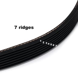 Grasmaaier Aandrijfriem - V-snaar Rubberen Riem - Motor Aandrijven - 7 Ribbels - 490 mm Omtrek 16 mm Breedte - Zwart — thumbnail 5
