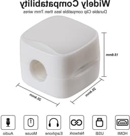 Magnetische kabelclips voor kabelbeheer, sterke kleefkracht, desktop kabelhouders voor thuis en op kantoor, 6 stuks in wit — thumbnail 5
