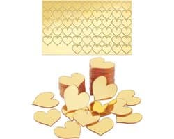 100 Stuks Gouden Spiegels voor Creatief Werk, Hartvormige Zelfklevende Acryl Spiegels van 0.7 Inch voor DIY Projecten en Kunstwerken