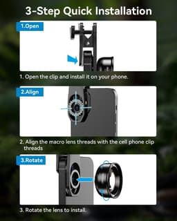 Professionele HD macro lens - Voor smartphone, Geschikt voor iPhone, Pixel, Samsung, Huawei, Xiaomi — thumbnail 3