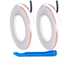 109 yards Koperfolietape 5 mm met Zwarte Achterkant en Geleidende Lijm voor Glassolderen en Creatieve Projecten