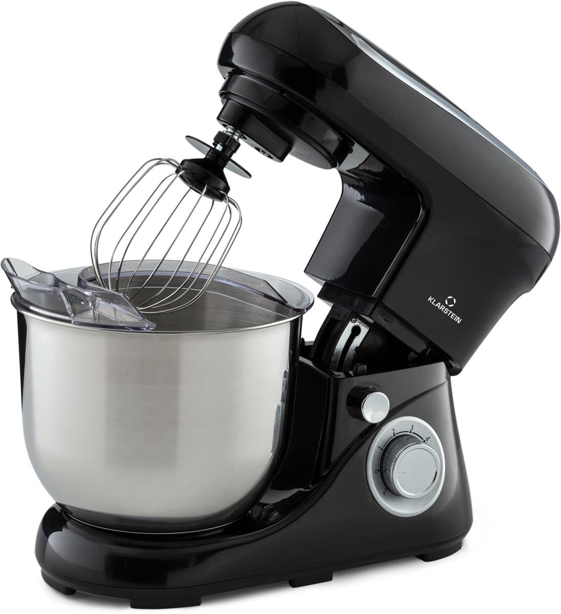 Klarstein Keukenmachine Bella Pico 2G Mixer - 1300 W - 6 Vermogensstanden En Pulsefunctie - Planetair Mengsysteem - RVS Kom Met 5 L Inhoud - 3-Delig Accessoires: Meng- En Kneedhaken Van Gegoten Aluminium, Roestvrijstalen Garde - Compact - Zilver — afbeelding 1