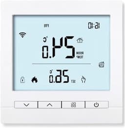 Slimme Thermostaat - App Bediening - Vloerverwarming Instellen - Programmeerbaar Schema - 8.5 x 8.5 cm - Wit — thumbnail 1