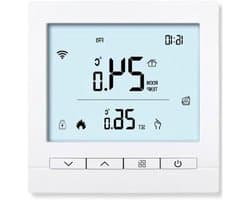 Slimme Thermostaat - App Bediening - Vloerverwarming Instellen - Programmeerbaar Schema - 8.5 x 8.5 cm - Wit