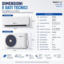 Airconditioner - Klimaatregelaar - Ruimte Koelen Verwarmen - Geïntegreerd Wifi - 9000 BTU - Wit — thumbnail 5
