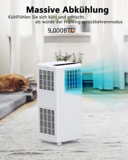 Danky Mobiele Airco 9000 BTU - Mobiele Airconditioner 3-in-1 (Koelen, Ontvochtigen, Ventileren) - 2.6kW - Geschikt Voor Ruimtes Tot 20-35 m² - Slaapmodus - 24-uurs Timer - Afstandsbediening - Energieklasse A — thumbnail 4
