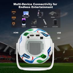 Mini Beamer WK Editie - Voetbal Beamer - Alles-in-één Smart TV Projector - 2026 model - Android TV Besturingssysteem - WiFi & Bluetooth - 4k support - Beamer - Home Cinema — thumbnail 2