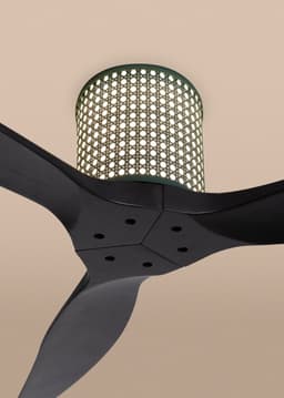 CREATE - Plafondventilator stil 40W (Ø132cm) - Sfeerlicht LED - Afstandsbediening - 6 snelheden - Programmeerbaar - WIND CALM CUSTOM RATTAN — thumbnail 3