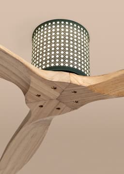 CREATE - Plafondventilator stil 40W (Ø132cm) - Sfeerlicht LED - Afstandsbediening - 6 snelheden - Programmeerbaar - WIND CALM CUSTOM RATTAN — thumbnail 4