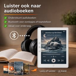 Haussgoods E-Reader – 6 inch E-Ink Ebook Reader – Bluetooth – EPUB/PDF/TXT – Met Harde Cover & Stretch Band – Zwart — thumbnail 4