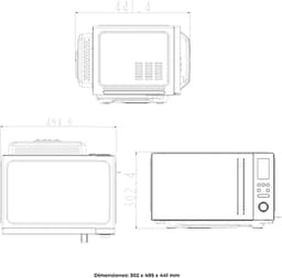 Magnetron met Grill - Oven Combi - Snel Koken - 26 Liter Inhoud - 900 Watt - Zwart — thumbnail 3