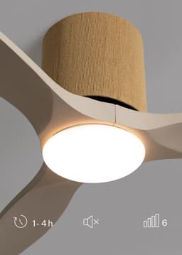 CREATE - Stille plafondventilator 100% hout 40W (Ø132cm) - Met licht LED - Afstandsbediening - 6 snelheden - Programmeerbaar - WIND CALM CUSTOM WOVEN — thumbnail 5