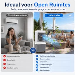 Rosnek 4-in-1 Mobiele Airco Zonder Afvoerslang & Luchtkoeler - XXL 32L Watertank - Aircooler met Aromatherapie, Afstandsbediening & 4 Koelelementen - Stil (50dB) - Voor Woonkamer & Slaapkamer - Wit/Grijs — thumbnail 5