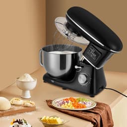 Keukenmachine - Deegmachine Mixer - Bakken en Mixen - Krachtige 1500W motor - 6.5 Liter kom - Zwart — thumbnail 3