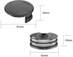 Byshayne- Spoel met Deksel - Geschikt voor Parkside PRTA 20-Li A1/B1/B2/C3 - Lijndiameter 1,6 mm - Lijnlengte 8,3 m - Spoelmaat 65 x 24 mm - Cover Grootte 80 x 35 mm - Grasmaaier Spoel — thumbnail 5
