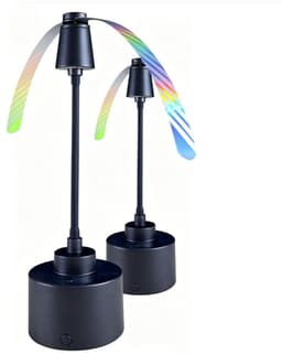 Draagbare vliegenvanger met ventilator - volledig automatisch vliegenvangapparaat - kan gebruikt worden als vliegenval voor op de eettafel buiten - stille vliegenval voor thuisgebruik - 2 stuks - zwart — thumbnail 1