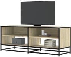 Tv-kast Sonoma Eiken - Tv meubel Lowboard - Opbergen Elektronica - Metalen Frame - 1205 x 40 x 46 cm