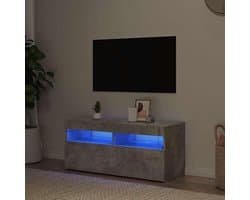 TV-kast met LED - Mediabox meubel - Media Organiseren - RGB Verlichting - 90x35x40 cm - Betongrijs
