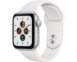 Apple Watch Series 7 LTE 45 mm Titanium Silver met Witte Sport-band