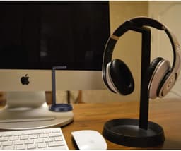 Hoofdtelefoonstandaard - Headset Houder Bureau - Bureau Organisatie - Met Lade - Afneembaar - Zwart — thumbnail 2