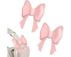 Hoofdtelefoon Clips - Accessoire Decoratie - Hoofdtelefoon Personaliseren - Dimensionaal Strikdetail - 99 x 98 x 18 cm - Roze