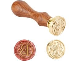 DIY Houten Wax Seal Stempel met Houten Handvat, Brass Stempels voor Scrapbooking, Letter B, 25x14mm, 75mm, Perfect voor Creatieve Projecten en Persoonlijke Briefwisseling
