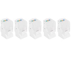 5x RJ12 telefoonaansluitingen, modulaire stekker, 4-kern module, geschikt voor CAT3, telefonie en netwerkinstallaties