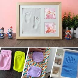 Baby Hand and Footprint Kit - Moanyt - Klei - 7 Kleuren - Baby Handafdruk en Voetafdruk Kit — thumbnail 2