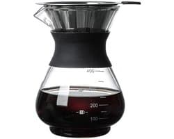 HEZIVO® Koffiezetapparaat Filterkoffie - Koffiemachine Handmatig - RVS Filter - 400 ml