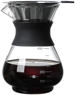 HEZIVO® Koffiezetapparaat Filterkoffie - Koffiemachine Handmatig - RVS Filter - 400 ml — thumbnail 1