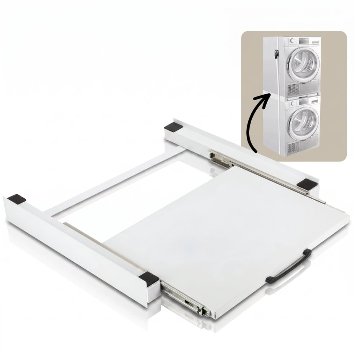 Morelia® Tussenstuk Wasmachine en Droger - Stapelkit Wasmachine Droger - Universeel - Wit — afbeelding 1