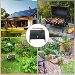 KINGHoff Grill - Draagbare Houtskoolbarbecue Grill - Camping BBQ met Deksel - Opvouwbare Tafelgrill - Reis BBQ met Ventilatie - Compacte Barbecue voor Balkon & Camping - Gepoedercoat Staal - ca. 41 x 25 x 38 cm - Zwart — thumbnail 2