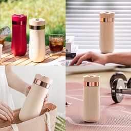 Draagbare reismok voor French press, 320 ml, dubbelwandig geïsoleerd roestvrij staal, perfect voor het zetten van koffiepoeder en thee. Gemakkelijk mee te nemen. Niet gebruiken met lekkende koffiezetapparaten voor warm/koud zetten. — thumbnail 3