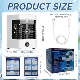 Mini Aircooler – 5-in-1 Luchtkoeler met Bevochtiger & Timer – USB Ventilator – 375ml – Draagbaar – voor Bureau & Slaapkamer — thumbnail 5