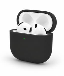 Enluxe Case geschikt voor Airpods 4 – Zwart - Premium Siliconen Hoesje, Valbescherming & Spatwaterdicht, Draadloos Opladen Compatibel — thumbnail 1
