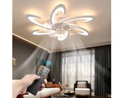 Wonen Verlichting Lampen Plafondlampen Plafondlampen met ventilator Plafondventilator met Verlichting - Met Afstandbediening - Stil in Gebruik - Stille Plafondventilator - Verlichting Woonkamer — afbeelding 1