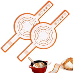 Bakmatten - Siliconen Bakmat - 2 Stuks - Broodslinger - Broodbakmat - Broodlussen - Bakmat Voor Oven - Niet Plakkend - Makkelijk Schoon Te Maken - Met Lange Handgreep - Herbruikbare - Geschikt Voor Airfryer / Oven / Magnetron - 52,5×21,5×0.04cm — thumbnail 1