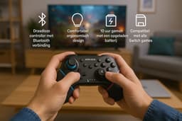 Arkaia Draadloze Controller - Geschikt voor Nintendo Switch & Switch 2 - Nintendo Switch Accessoires - 2 STUKS — thumbnail 3
