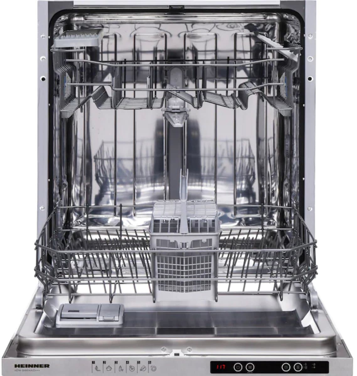Heinner HDW-BI6614AID+++ Inbouwvaatwasser – 14 Couverts – 6 Programma’s – Digitaal Display – Automatische Deuropening – Aquastop – Wit – 5 Jaar Garantie — afbeelding 1