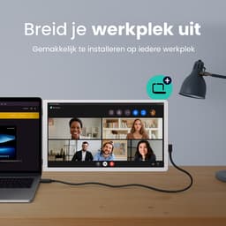 HoriVue Portable Monitor Plus 14.1'' - Full HD IPS - Draagbaar Scherm - Extra Scherm Laptop - Draagbare Monitor voor Laptop - Laptop Scherm Uitbreider - Incl. beschermhoes — thumbnail 5