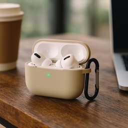 Shieldcase Case - beschermhoes geschikt voor Airpods Pro / 2 Pro silicone case - case geschikt voor Airpods Pro / Pro 2 hoesje - optimale bescherming - Beige — thumbnail 4