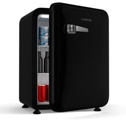 Klarstein Mini-Koelkast Audrey Evo 68L retro Mini koelkast - stil 40 dB, compact koelkast klein met verstelbare , omkeerbare deur, mechanisch Thermostaat, zwart, ideaal voor slaapkamer en kantoren - voor Hotelkamer voor Slaapkamer — thumbnail 7