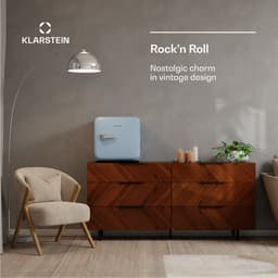 Klarstein Audrey Evo 43L minikoelkast - retro design, stil (40 dB), compacte koelkast met verstelbare pootjes en omkeerbare deur, mechanische thermostaat, wit, ideaal voor slaapkamers en kantoren — thumbnail 4