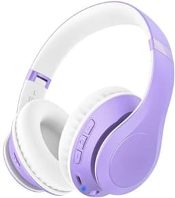 StayPowered Bluetooth Hoofdtelefoon - 65 Uur Non-stop Luisterplezier - Bluetooth 5.3 voor Stabiele Verbinding - Hifi Stereo Geluid - Comfortabele Opvouwbare Ontwerp - Ideaal voor Reizen en Kantoor - Wit/Paars - Levering Sneller dan Aangegeven! — thumbnail 1