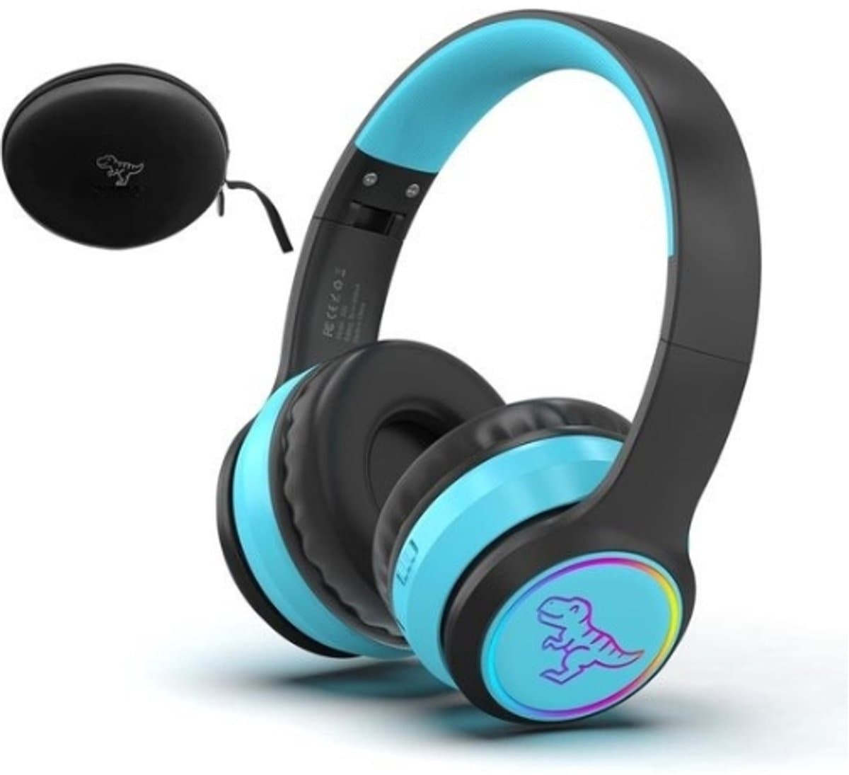 StayPowered Kinder Bluetooth Hoofdtelefoon - Perfect voor School & Reis - Veilig Volumeniveau - Heldere Geluidskwaliteit - met LED - Draadloos & Bekabeld - Versterkt Materiaal - Lange Batterijduur - Zwart/Blauw - Levering Sneller dan Aangegeven! — afbeelding 1