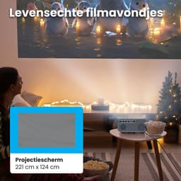 Auronic Beamer 10.000 Lumen - WiFi - 1080P Full HD - Streamen vanaf je telefoon - Smart Mini Beamer - HDMI-kabel - Afstandsbediening en Projectiescherm - Wit — thumbnail 4
