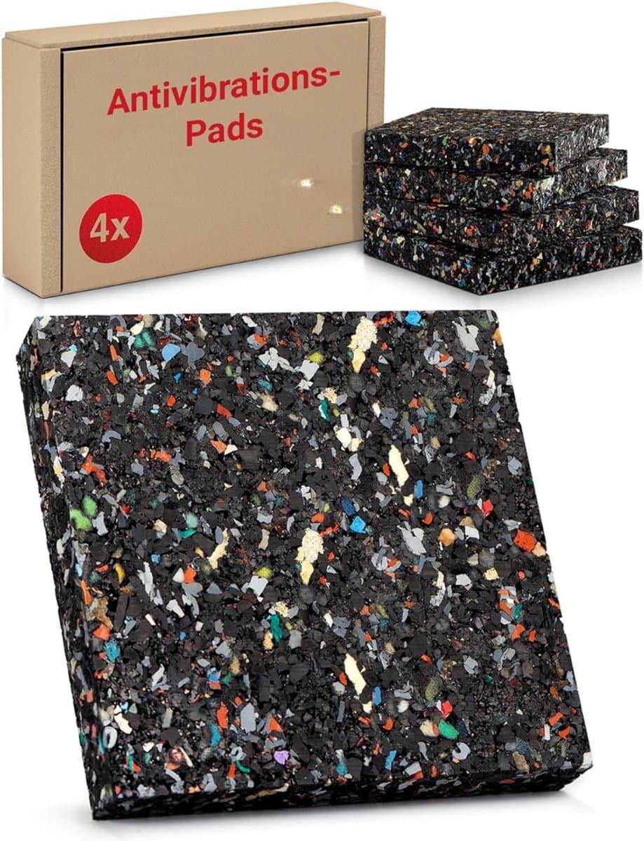 Anti Trillingsmat Wasmachine - en Wasdroger - Geluidsdempende Antislip Mat - Rubber Mat Trillingsdempers - Trillingsdempers wasmachine – Extra dik - Voetjes wasmachine & droger - Wasmachine demper – Anti trillings - vibratie - dempers pads – Antislip — afbeelding 1